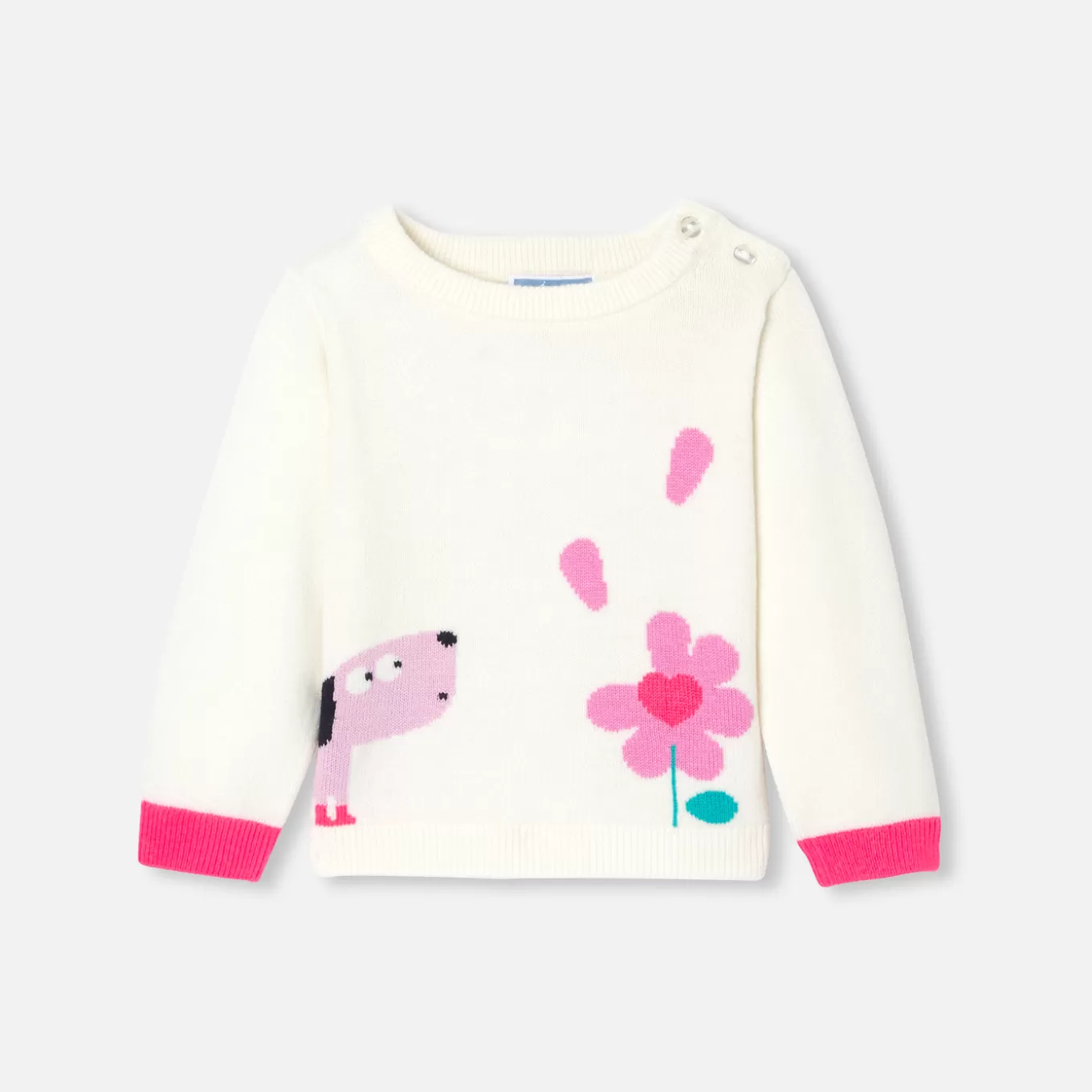 Discount Jacadi Pullover mit Blumen-Intarsie Kleinkind Mädchen WEICHES WEISS/MEHRFARBIG