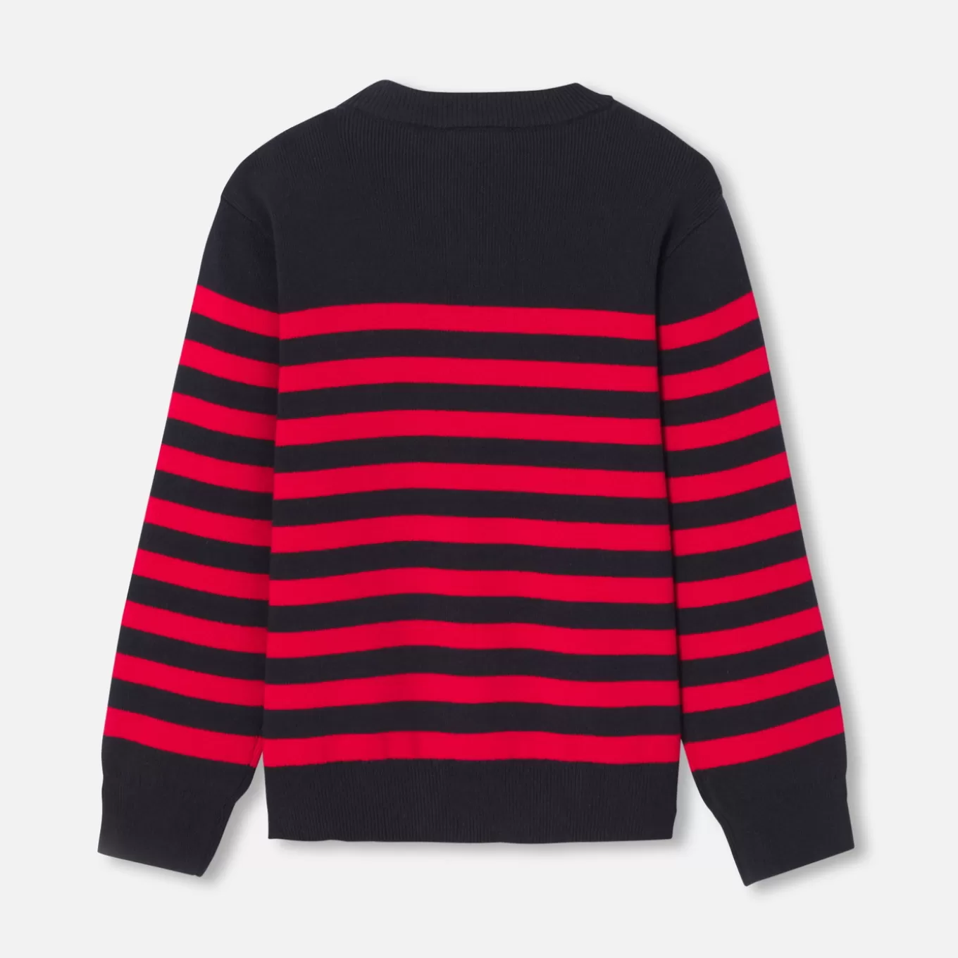 New Jacadi Pullover mit Matrosenstreifen für Kinder MARINEBLAU/ROT
