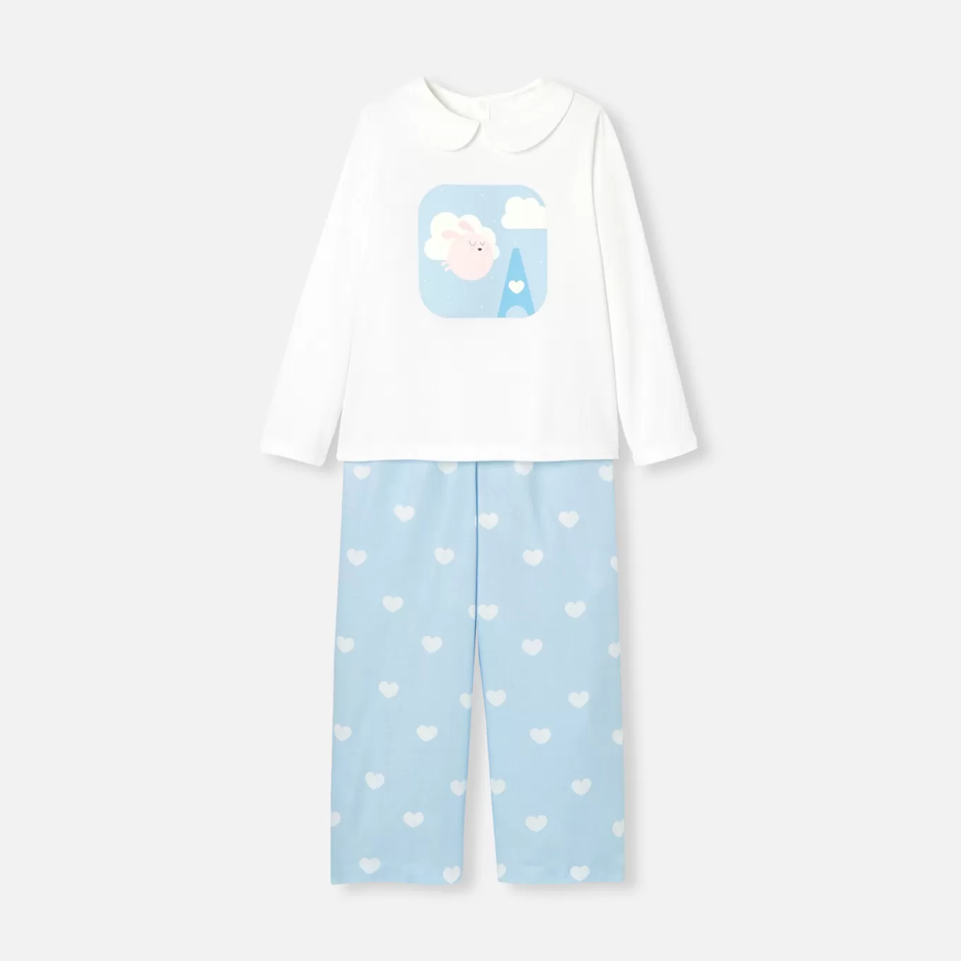 Fashion Jacadi Pyjama aus Baumwolle für Mädchen WEISS/BLAU