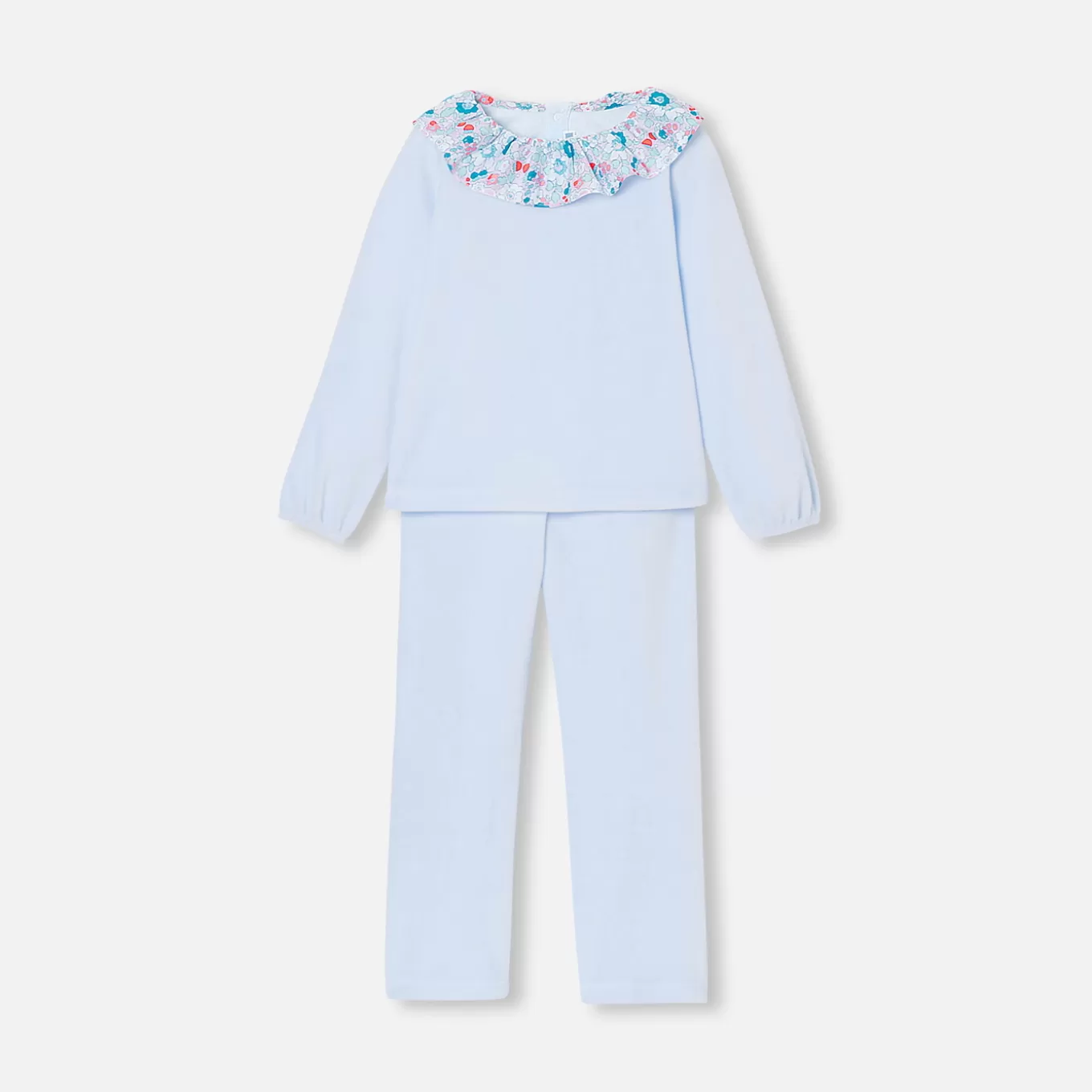 Hot Jacadi Pyjama aus Samt für Mädchen TÜRKIS JACADI