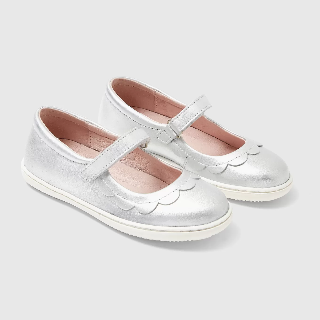 Hot Jacadi Riemchenschuhe für Mädchen SILBER