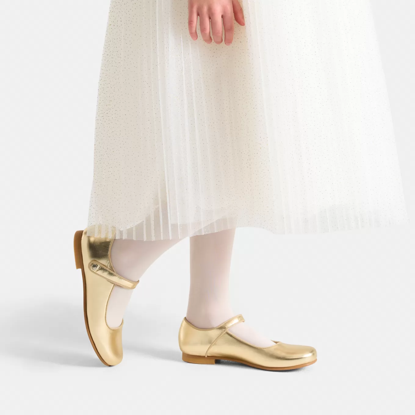 New Jacadi Riemchenschuhe für Mädchen aus Glacéleder GOLD GELB