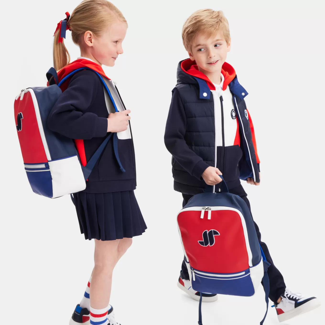 Hot Jacadi Rucksack für Kinder MARINEBLAU/ROT