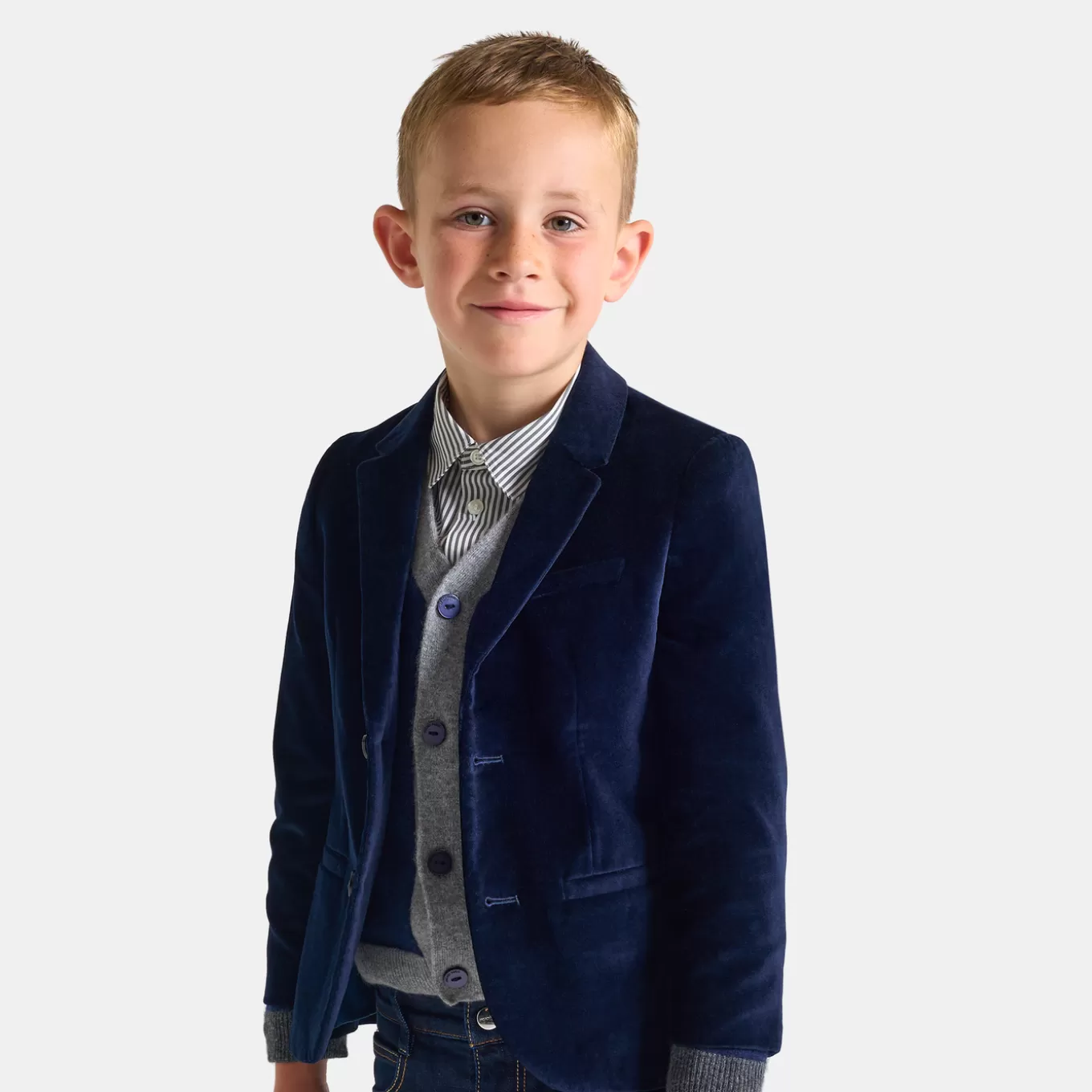 Shop Jacadi Samtjacke für Jungen MARINEBLAU JACADI