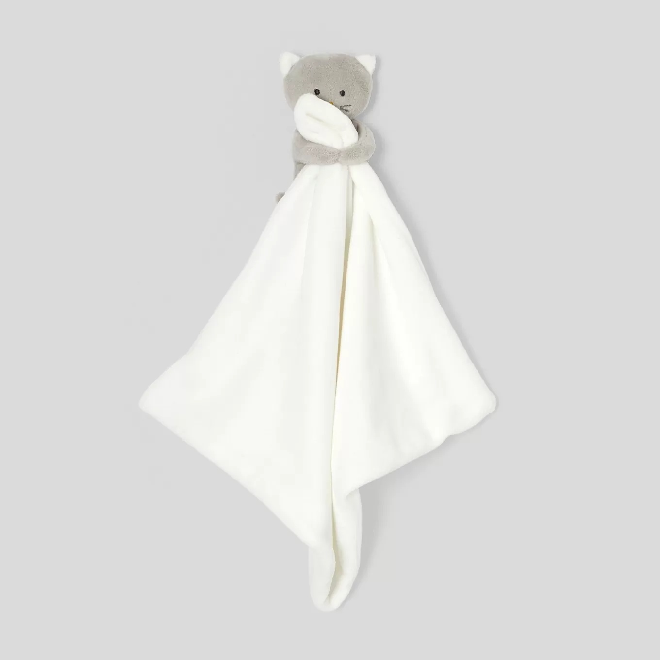 Discount Jacadi Schnuffeltuch Katze aus Bouclé-Samt WEISS/MEHRFARBIG
