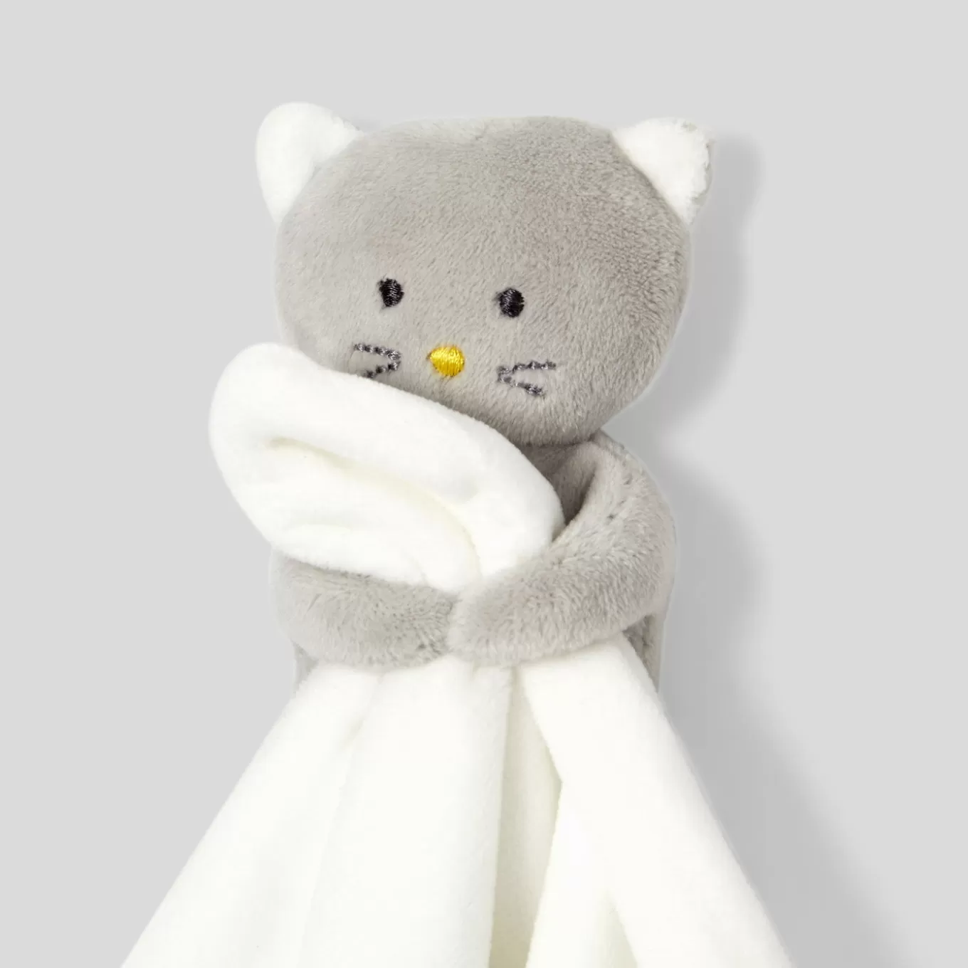 Discount Jacadi Schnuffeltuch Katze aus Bouclé-Samt WEISS/MEHRFARBIG