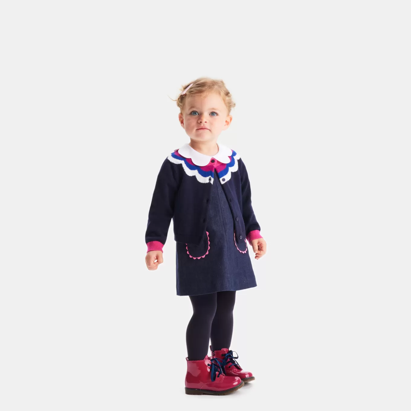 Flash Sale Jacadi Schürzenkleid aus Jeansstoff Kleinkind Mädchen JEANSDUNKELBLAU