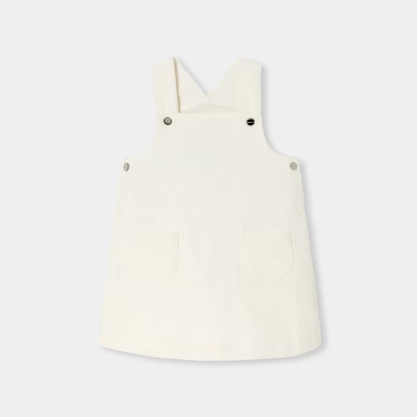New Jacadi Schürzenkleid aus Samt Kleinkind Mädchen WEICHES JACADI WEISS