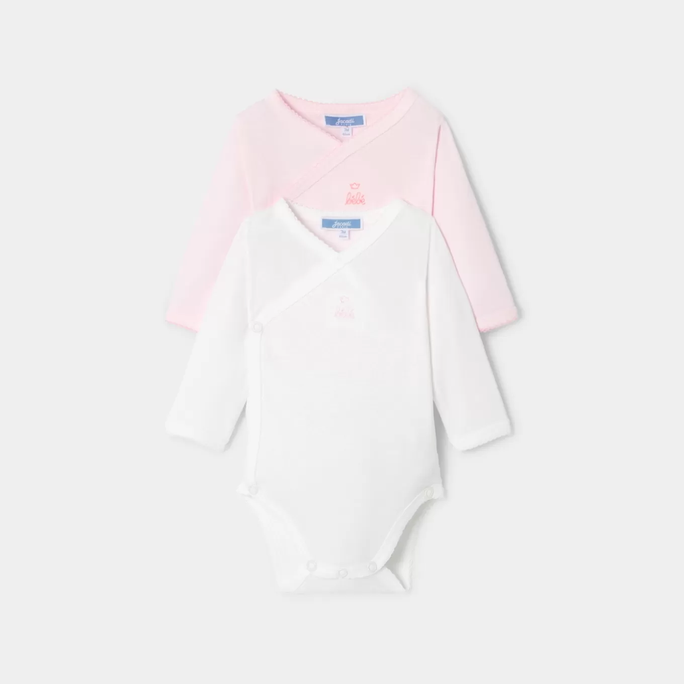Flash Sale Jacadi Set aus 2 langärmeligen Bodys für Mädchen ROSA/WEISS