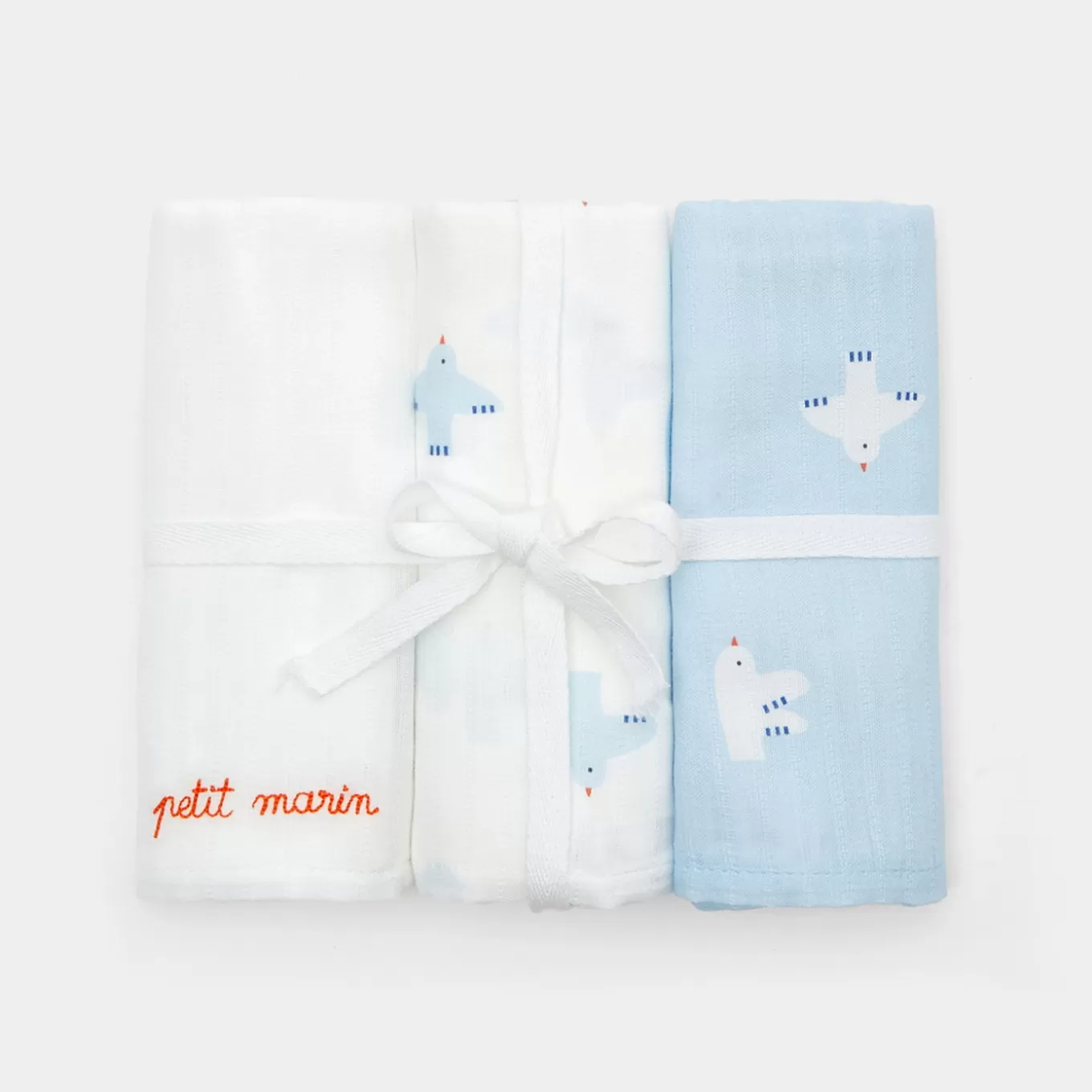 Fashion Jacadi Set mit 3 Mulltüchern WEISS/BLAU