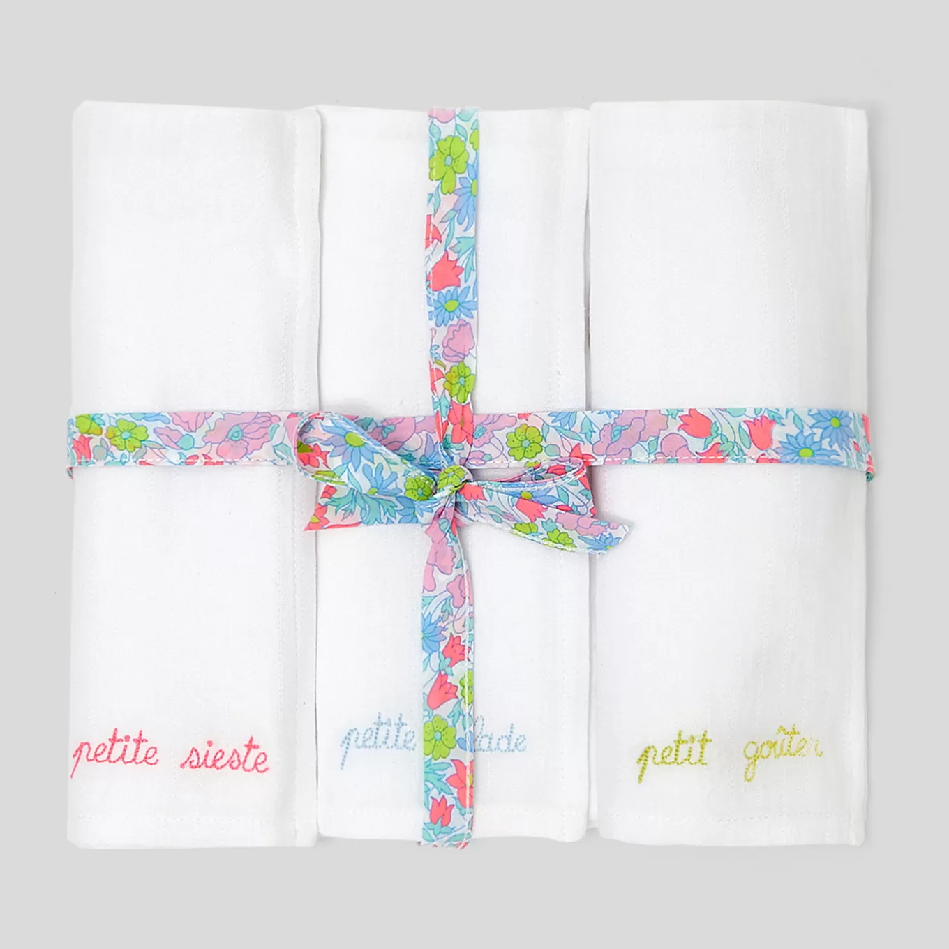 Discount Jacadi Set mit 3 Mulltüchern für Mädchen WEISS/MEHRFARBIG