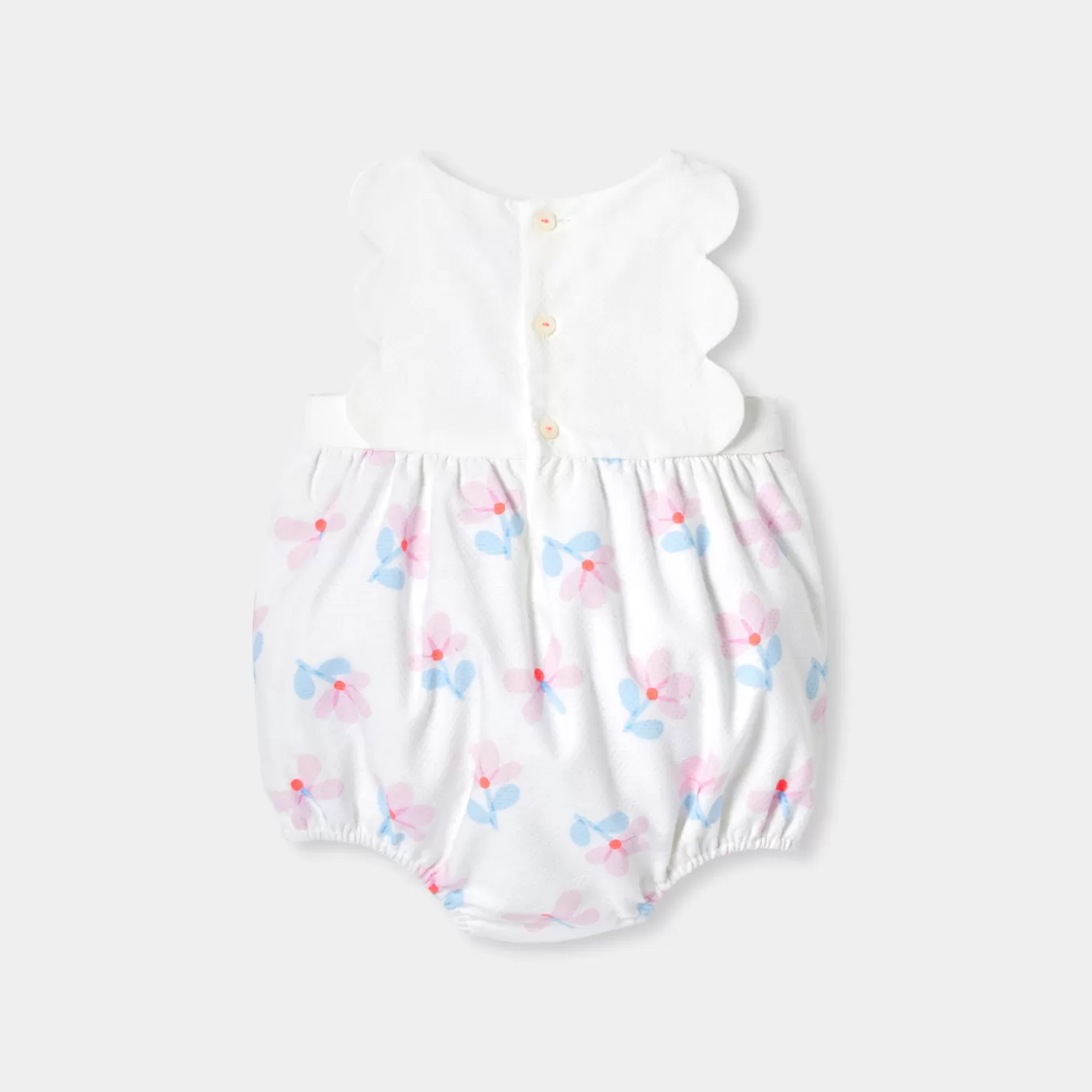 Fashion Jacadi Spielanzug aus Baumwollpiqué für Mädchen WEISS/MEHRFARBIG