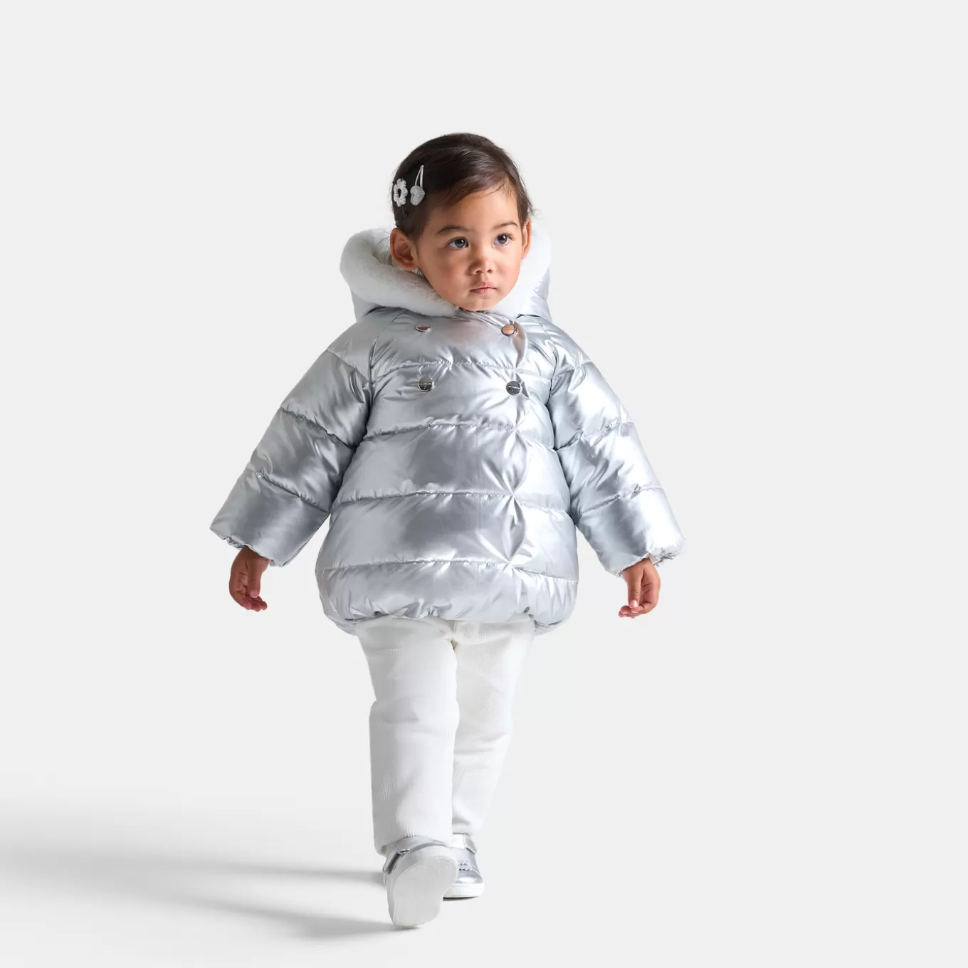 New Jacadi Steppjacke Kleinkind Mädchen SILBER