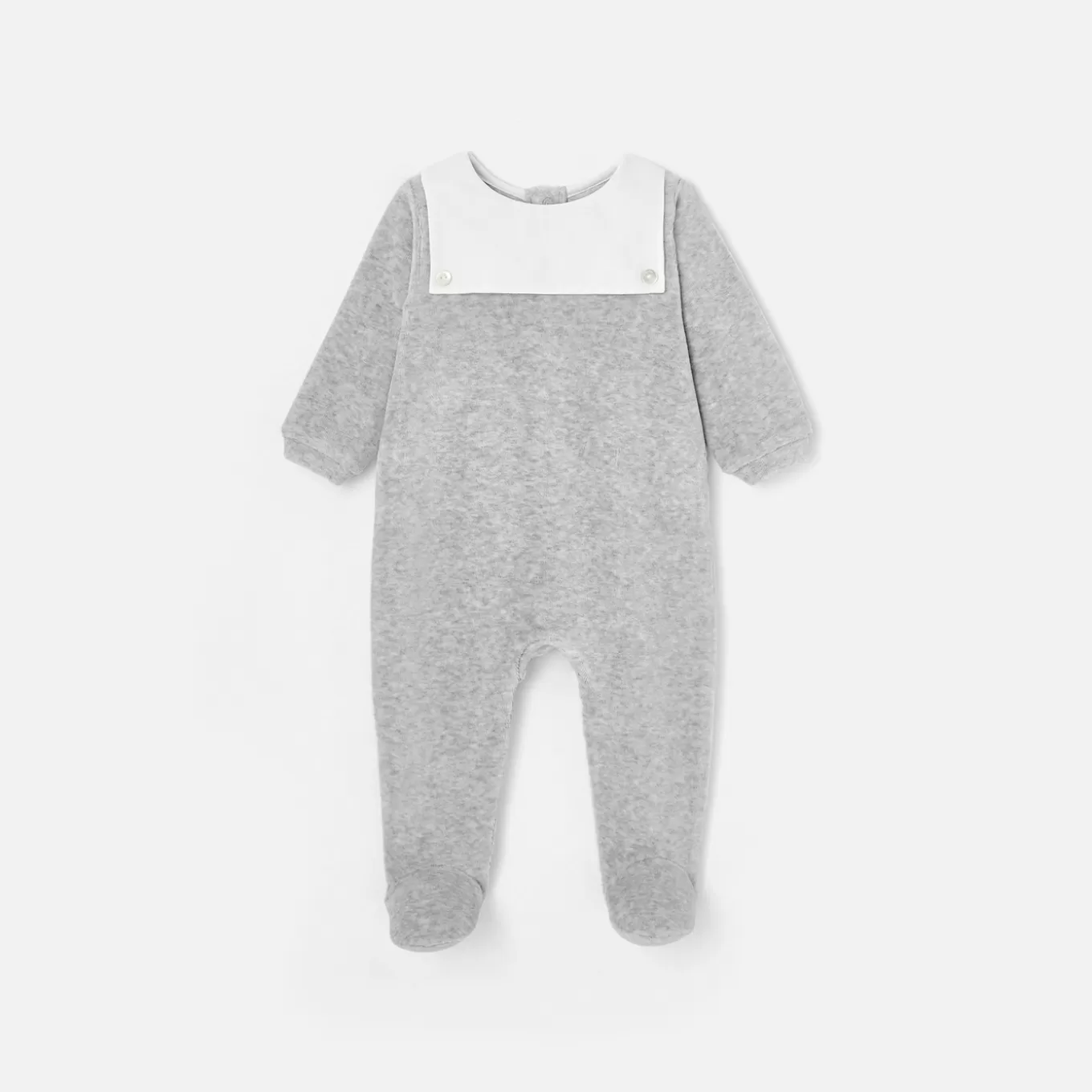 Shop Jacadi Strampler aus Samt GRAU MELIERT HELL JACADI