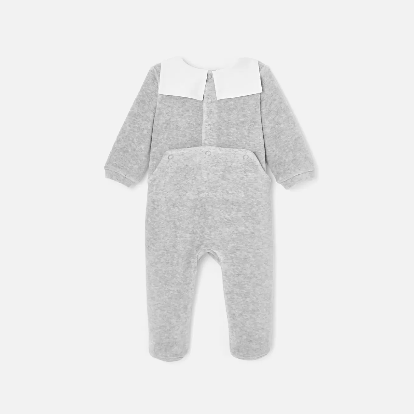 Shop Jacadi Strampler aus Samt GRAU MELIERT HELL JACADI