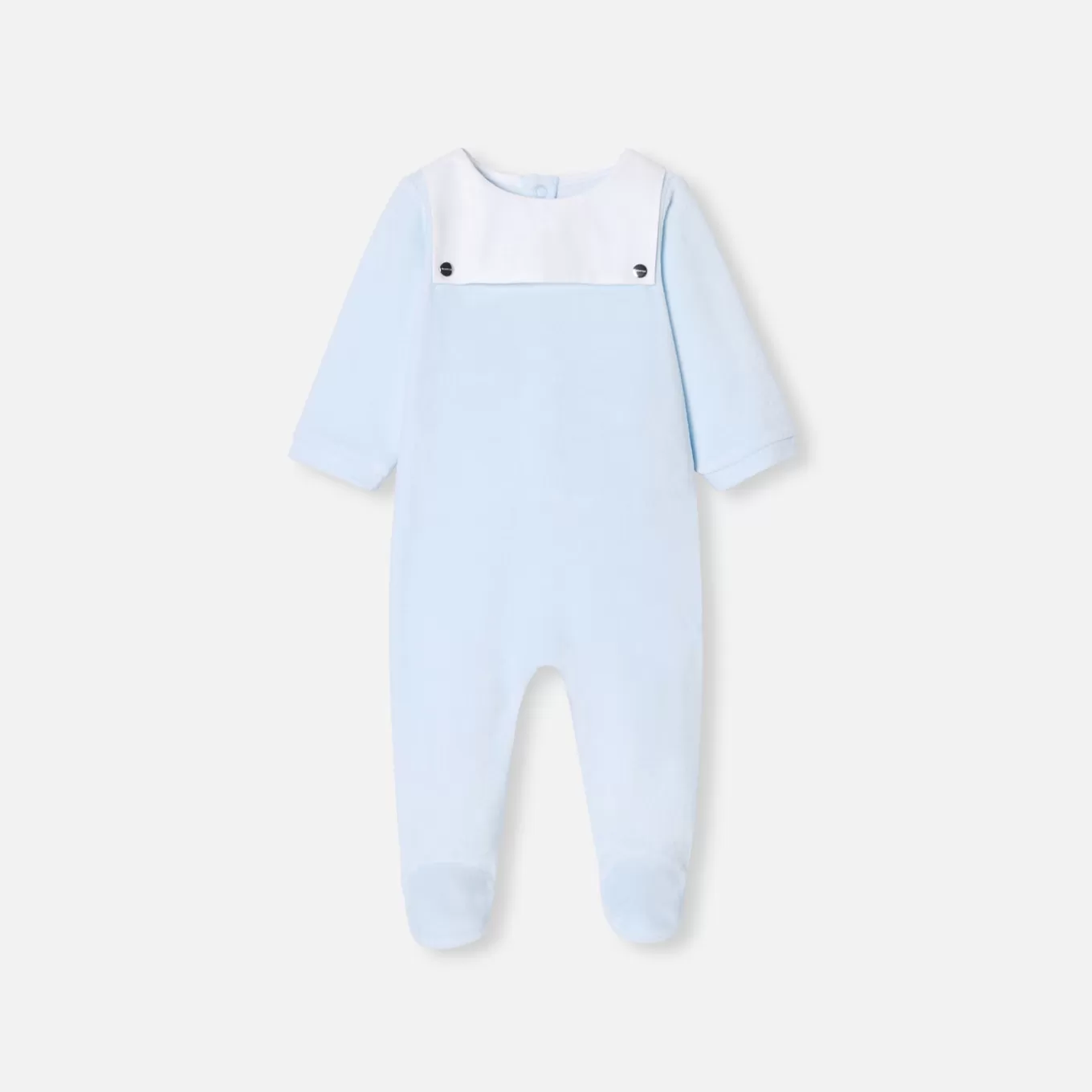 Best Sale Jacadi Strampler aus Samt für Baby Jungen HELLBLAU