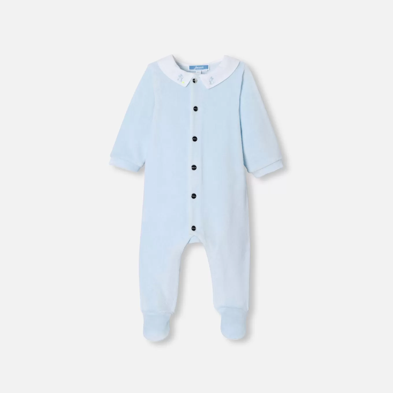 Outlet Jacadi Strampler aus Samt für Baby Jungen HELLBLAU