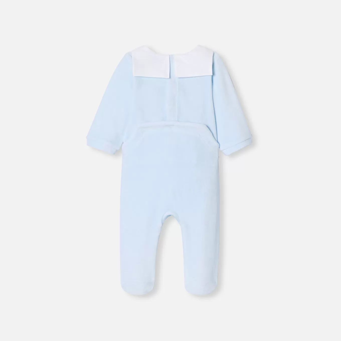 Best Sale Jacadi Strampler aus Samt für Baby Jungen HELLBLAU