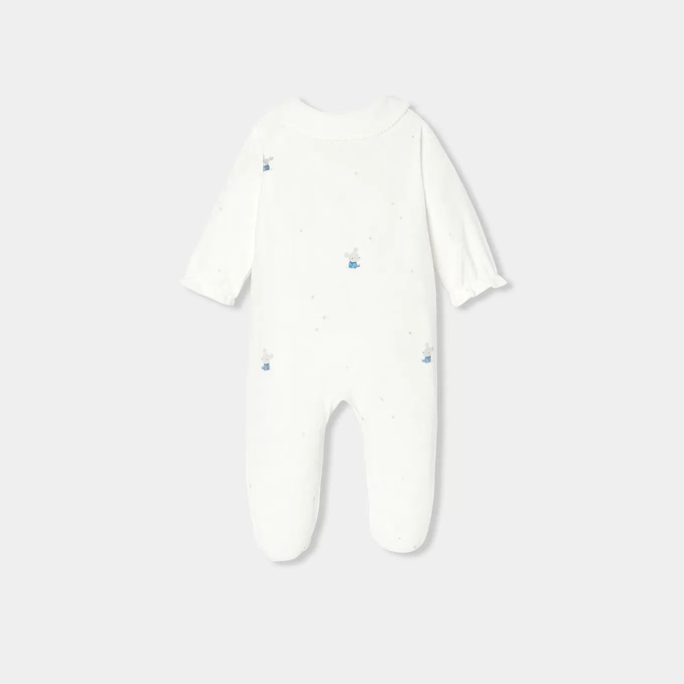 Hot Jacadi Strampler aus Samt für Mädchen WEISS/MEHRFARBIG