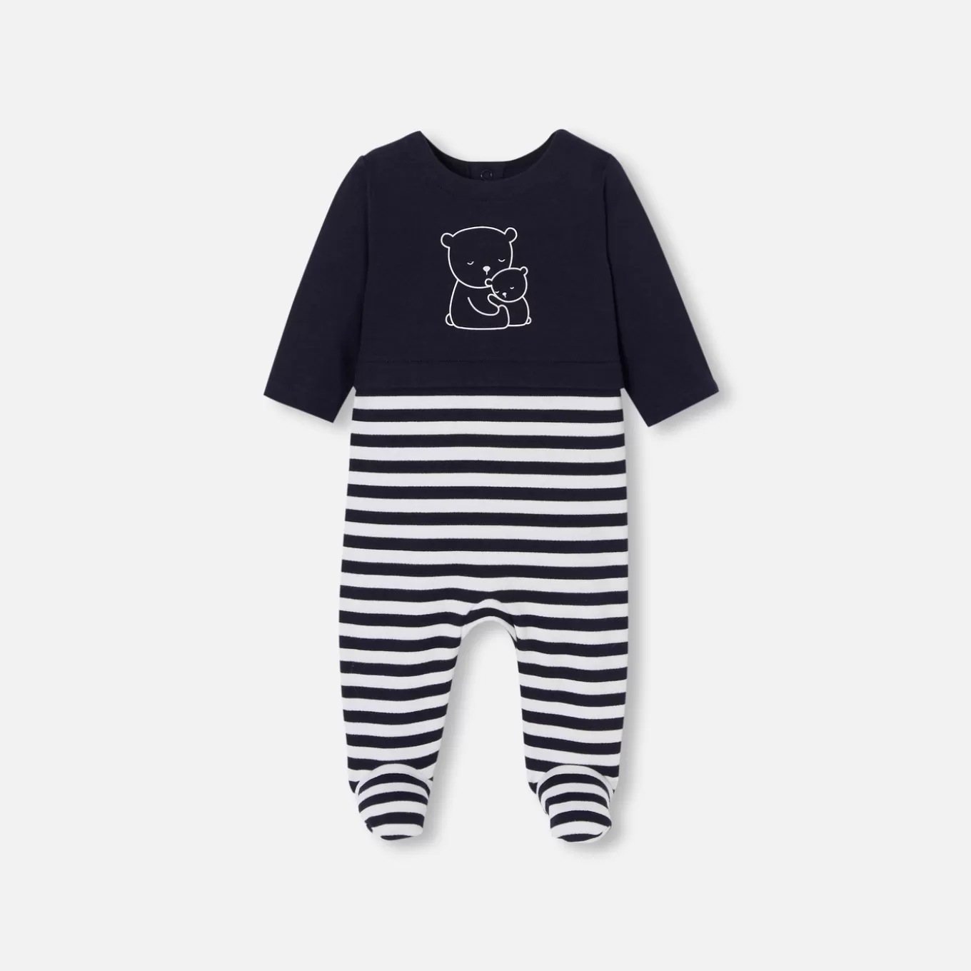 Online Jacadi Strampler für Babys aus Molton MARINEBLAU/WEISS