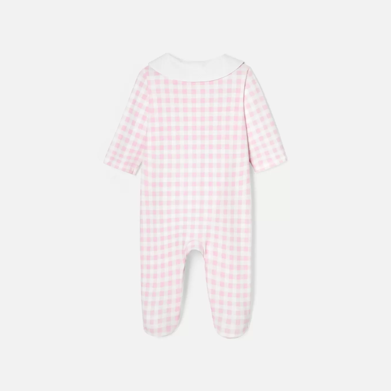 Clearance Jacadi Strampler mit bedruckten Vichy-Karos für Mädchen WEISS/ROSA
