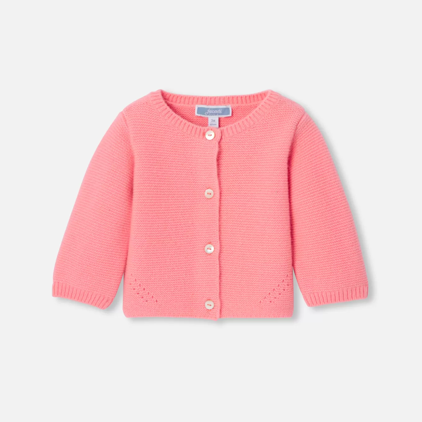 New Jacadi Strickjacke aus Kaschmir für Baby Mädchen INDIEN ROSA