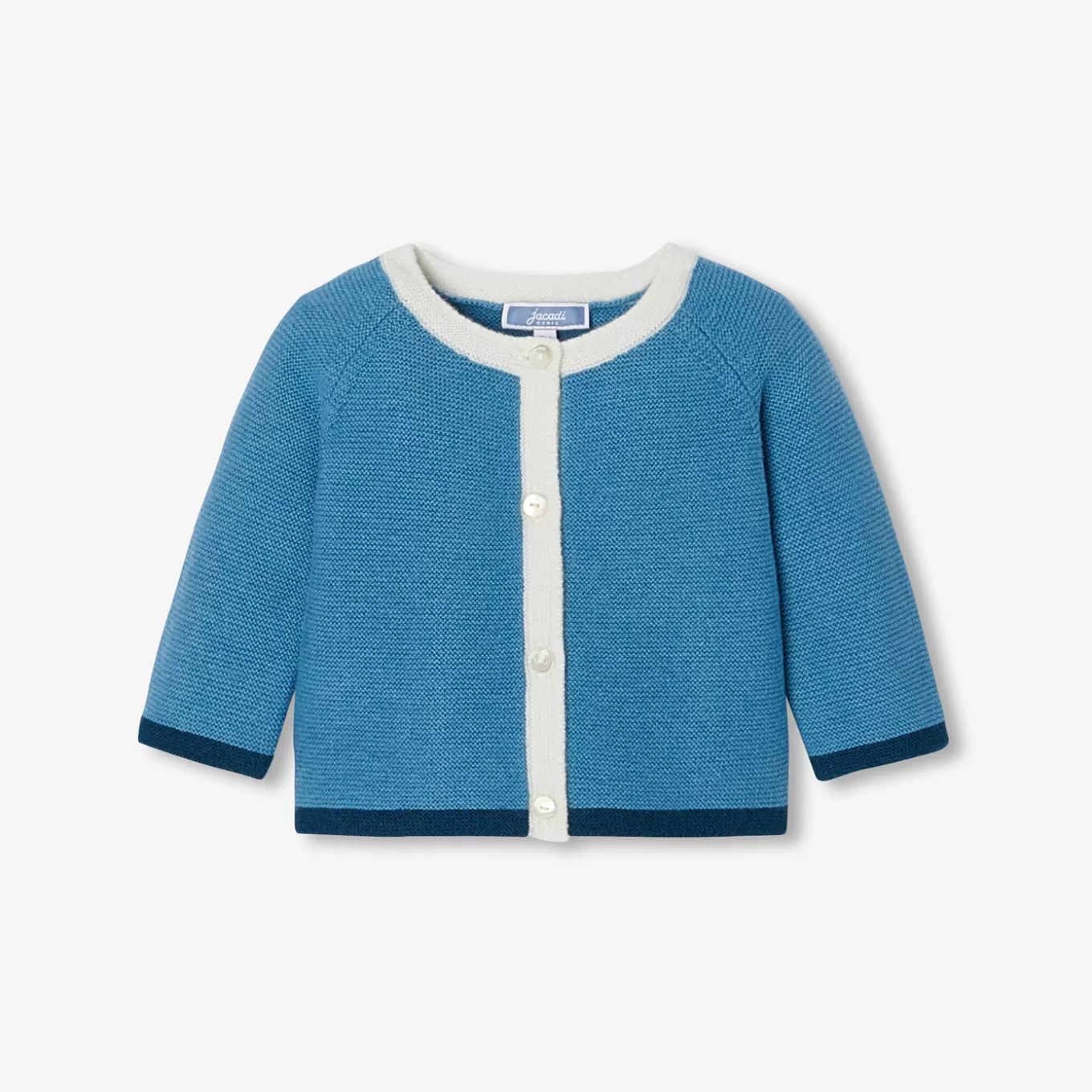 Sale Jacadi Strickjacke für Babys aus Rechtsstrick BLAU/MEHRFARBIG