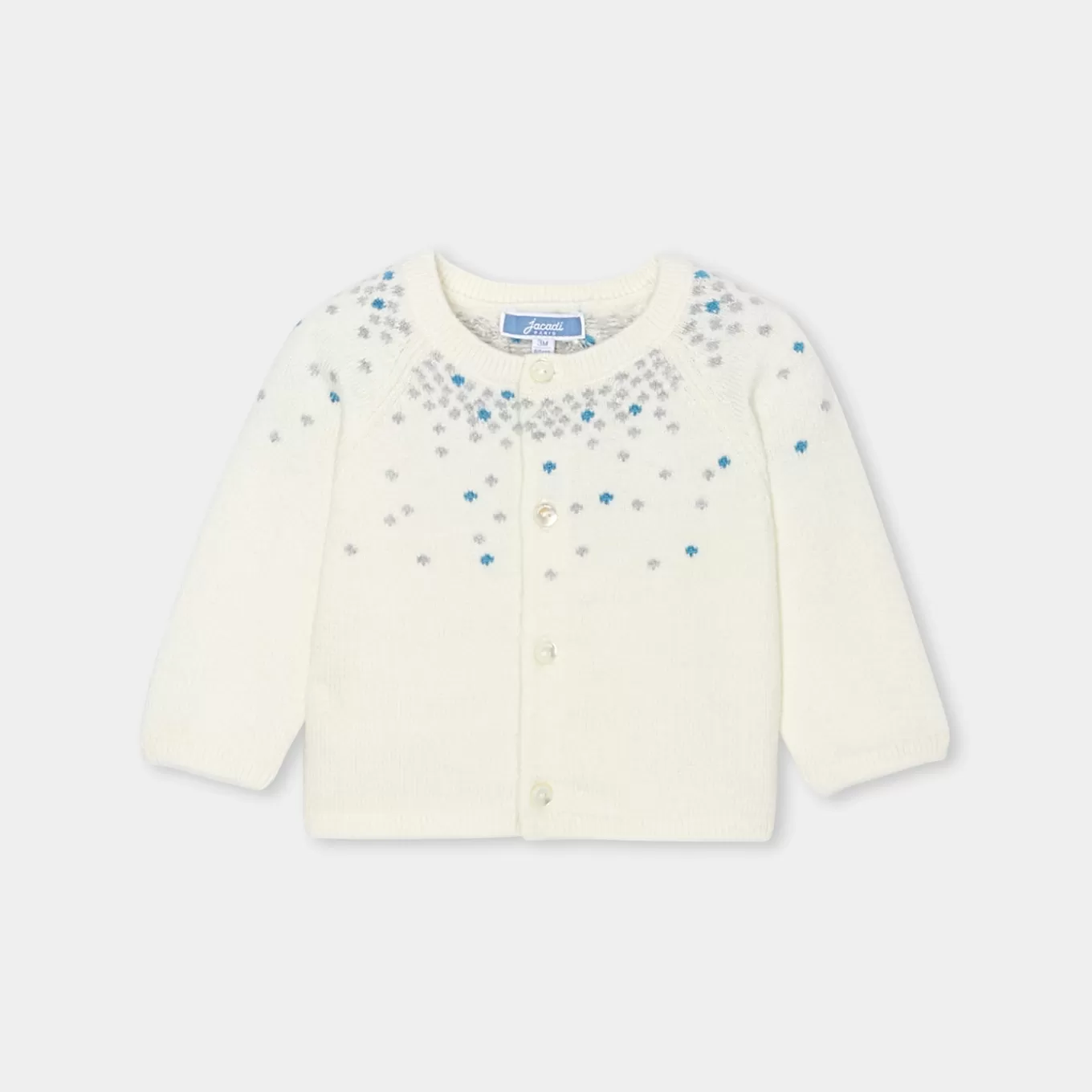 Hot Jacadi Strickjäckchen für Babys WEICHES WEISS/MEHRFARBIG