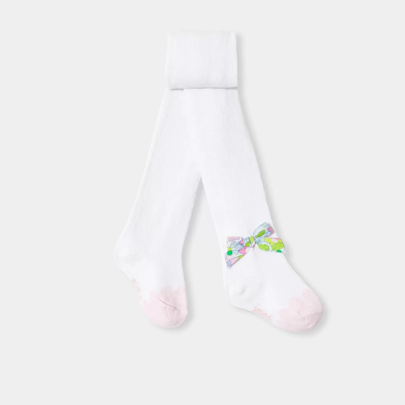 Flash Sale Jacadi Strumpfhosen mit Schleife aus Liberty-Stoff für Baby Mädchen WEISS/MEHRFARBIG