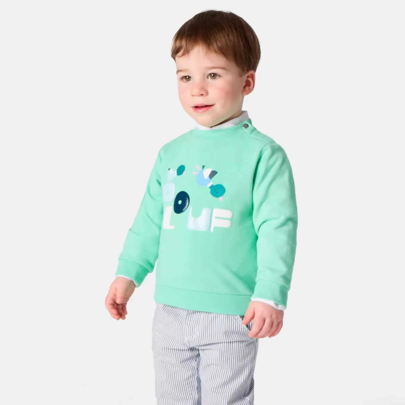 Store Jacadi Sweatshirt aus Molton für Jungen MANDEL GRÜN