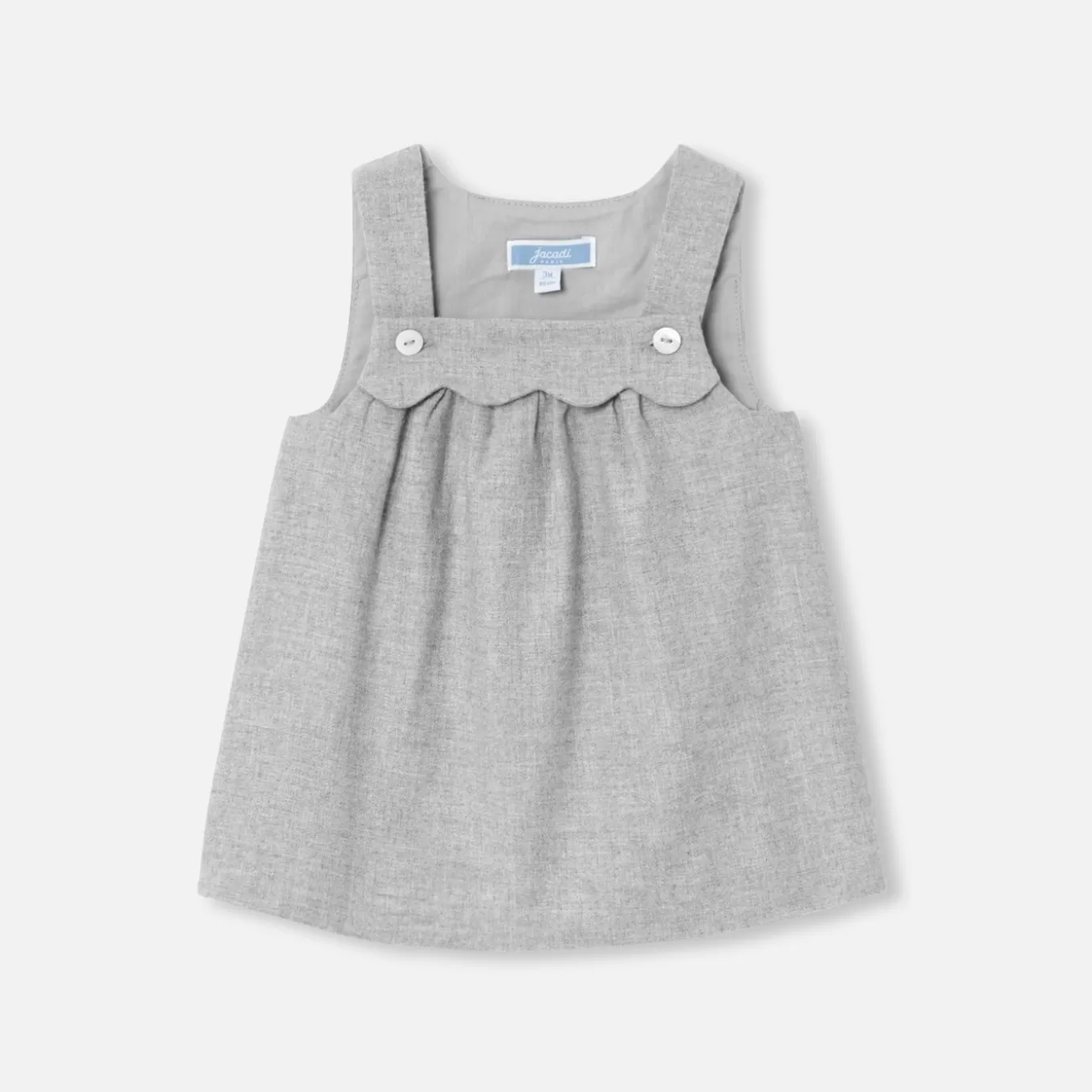 Online Jacadi Trägerkleid für Baby Mädchen aus Flanell GRAU MELIERT HELL JACADI