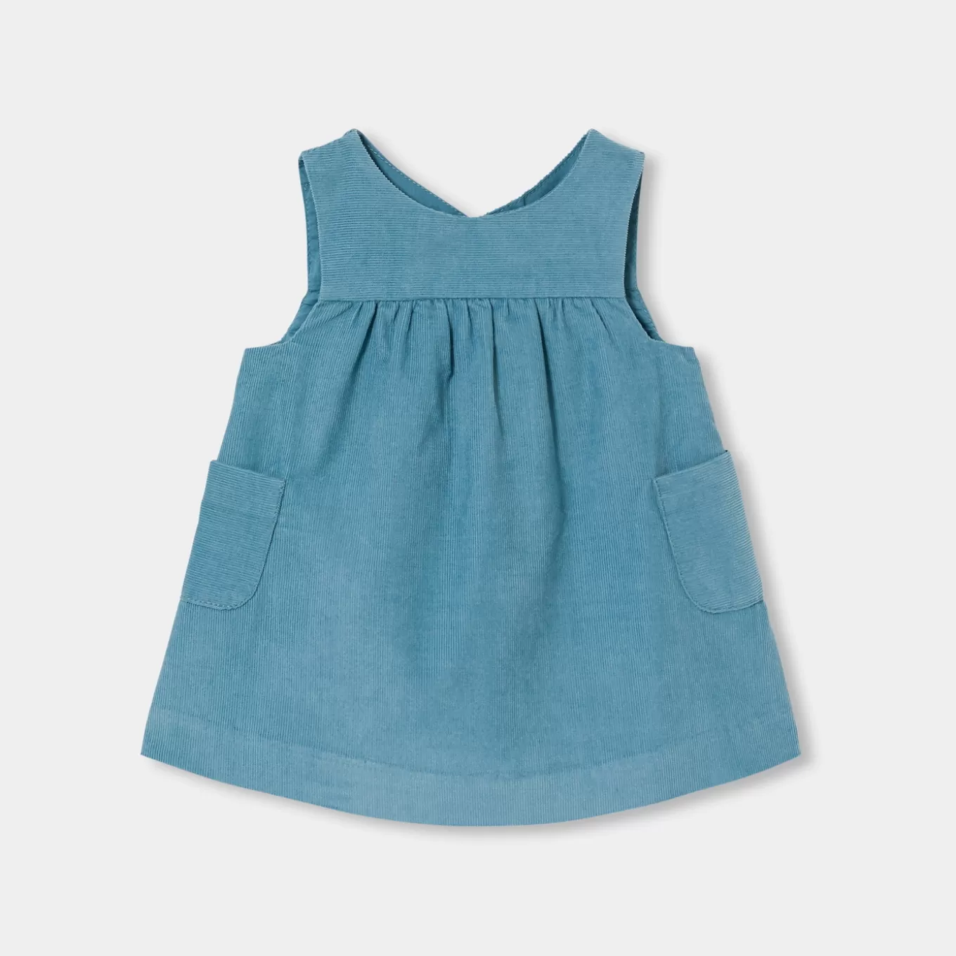 Online Jacadi Trägerkleid für Baby Mädchen aus Samt OSTSEEBLAU