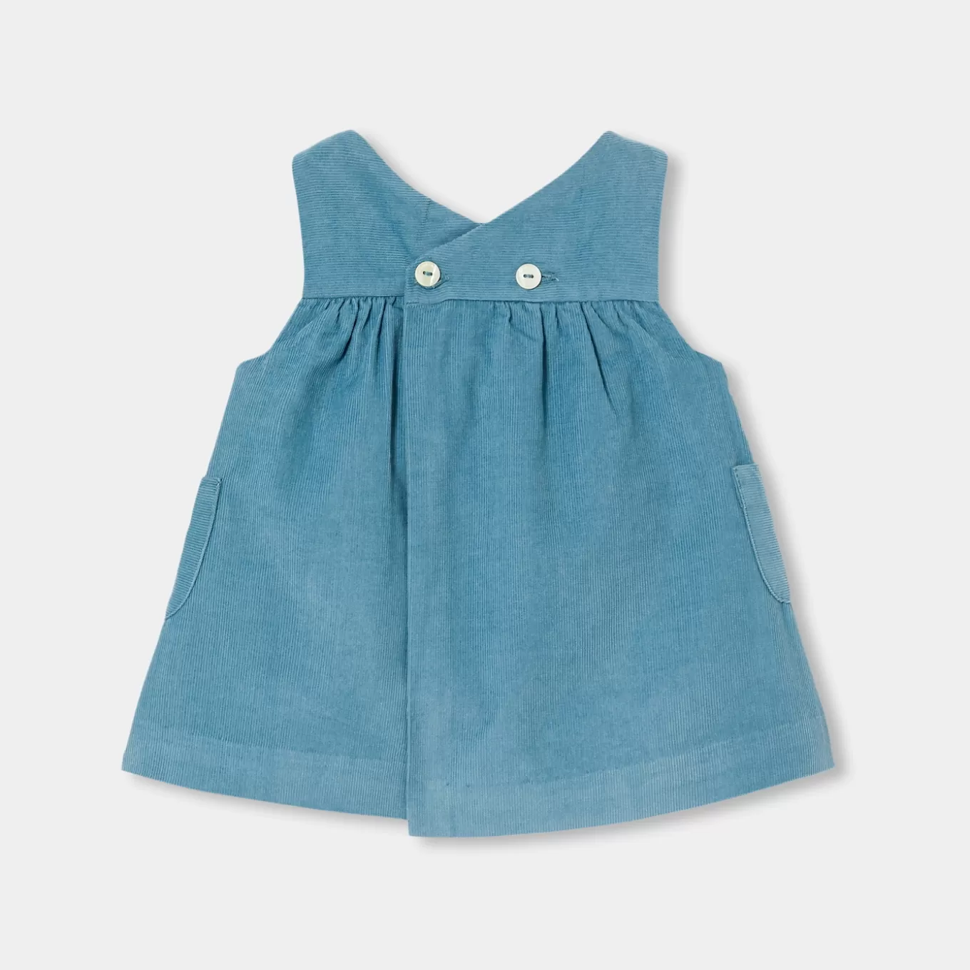 Online Jacadi Trägerkleid für Baby Mädchen aus Samt OSTSEEBLAU
