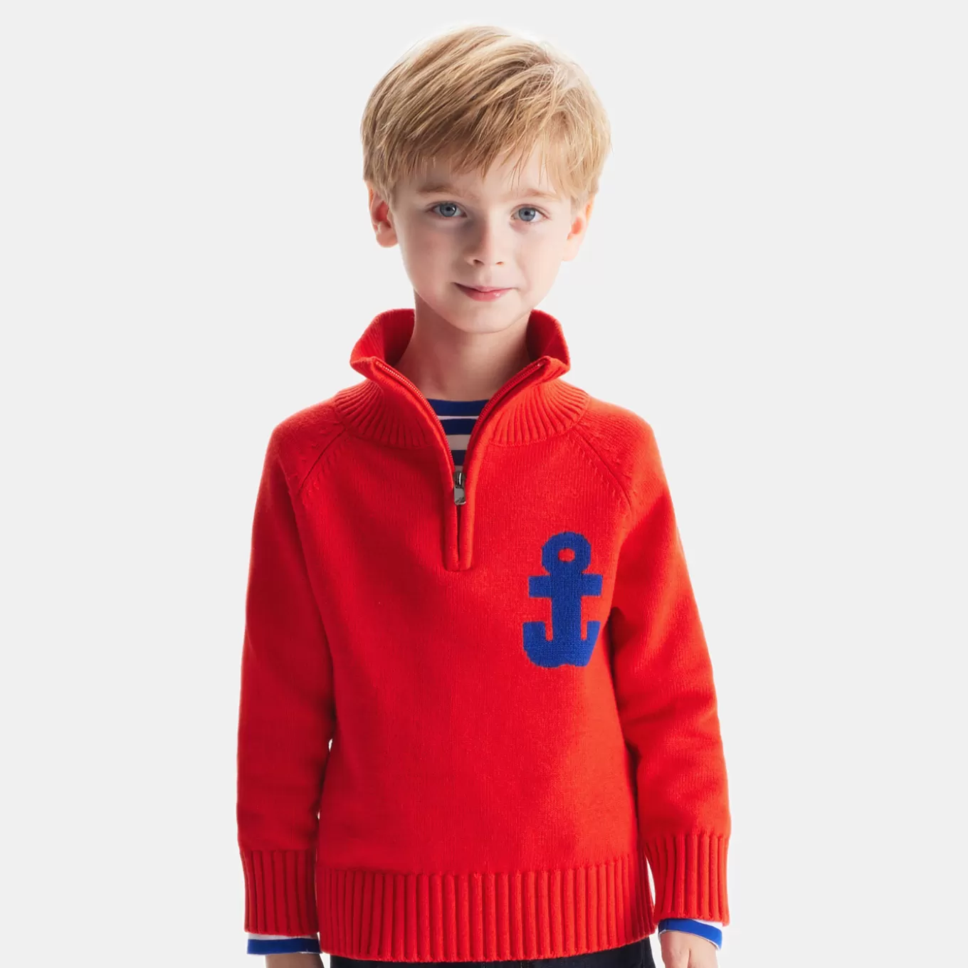 Flash Sale Jacadi Truckerpullover für Jungen LEBENDIGES ROT