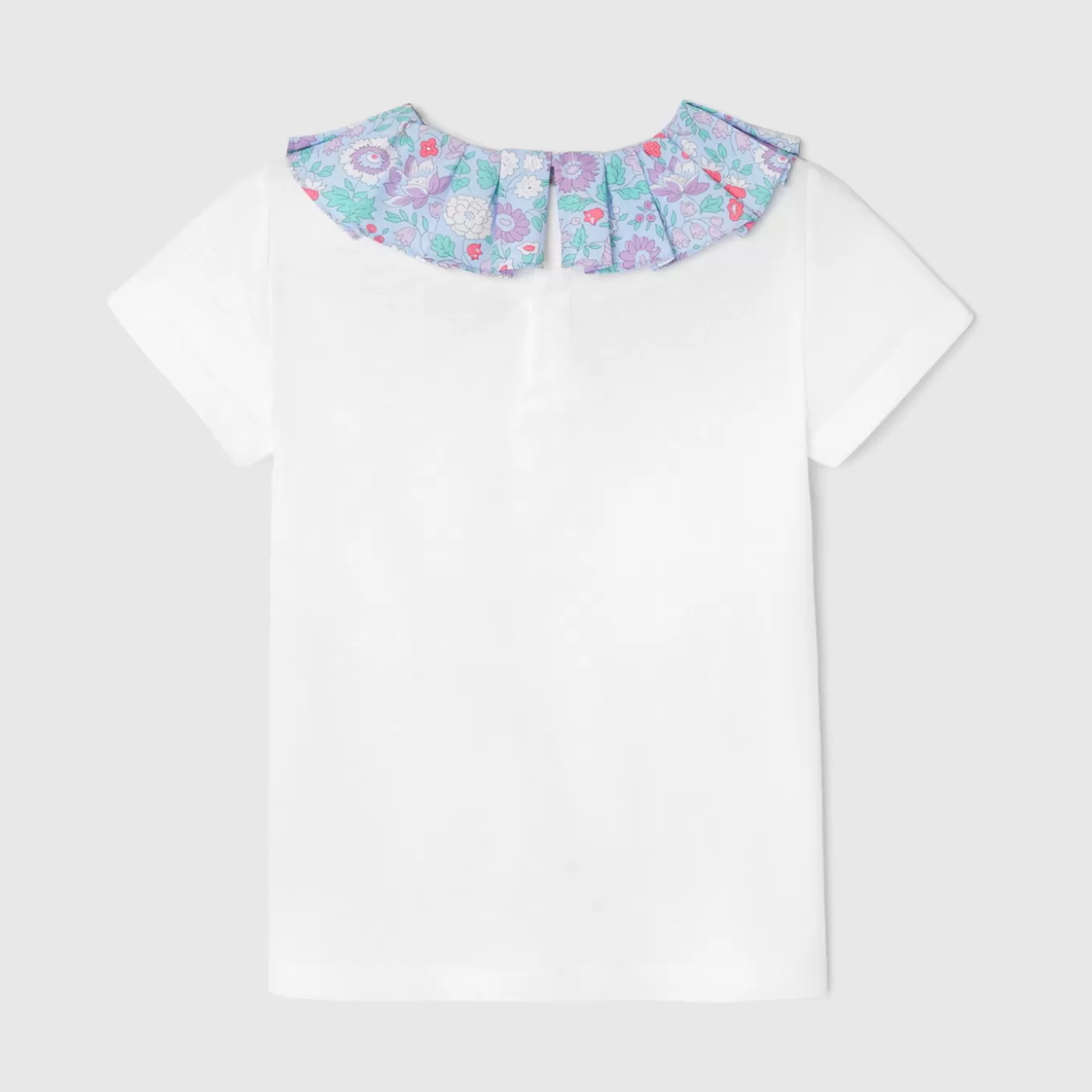Flash Sale Jacadi T-Shirt für Mädchen, Kragen aus Liberty-Stoff JACADI WEISS