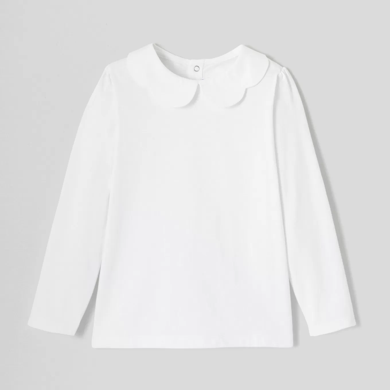 Clearance Jacadi T-Shirt mit festoniertem Kragen für Mädchen JACADI WEISS