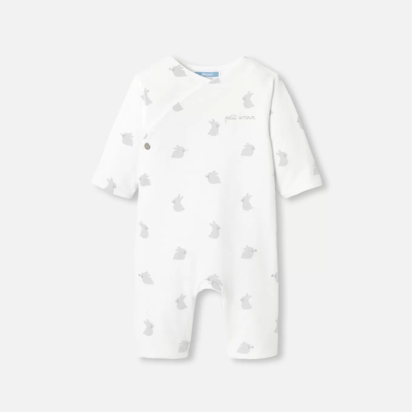 Clearance Jacadi Wattierter Overall für Babys aus Jersey WEISS/GRAU
