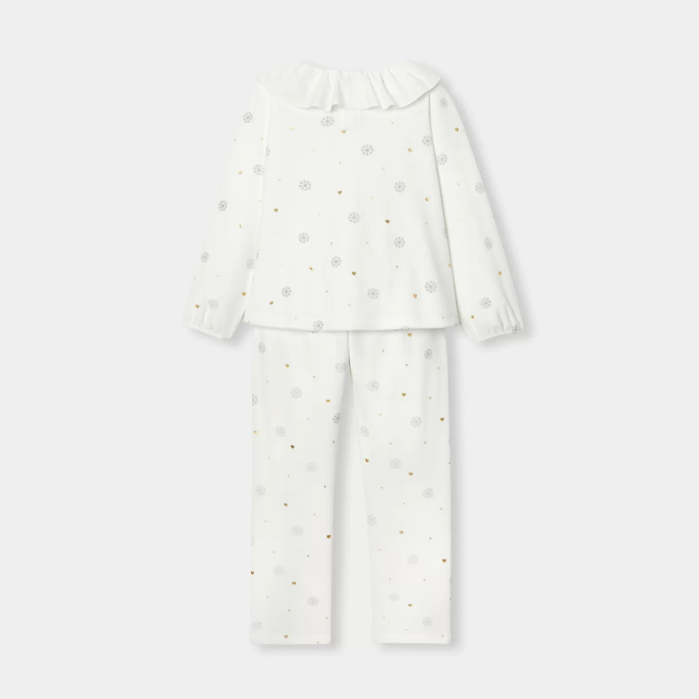 Clearance Jacadi Weihnachtspyjama für Mädchen WEICHES JACADI WEISS