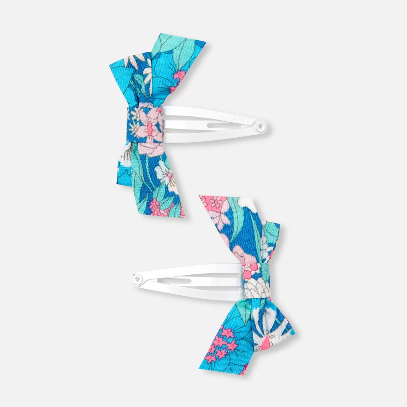 Shop Jacadi Zwei Haarspangen mit Schleife aus Liberty-Stoff ROSA/GRÜN